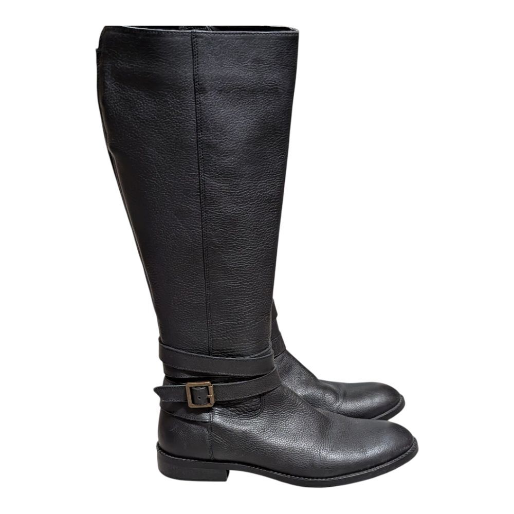 Sam Edelman Marlon Black High Leather Riding Boots Size 8.5 M